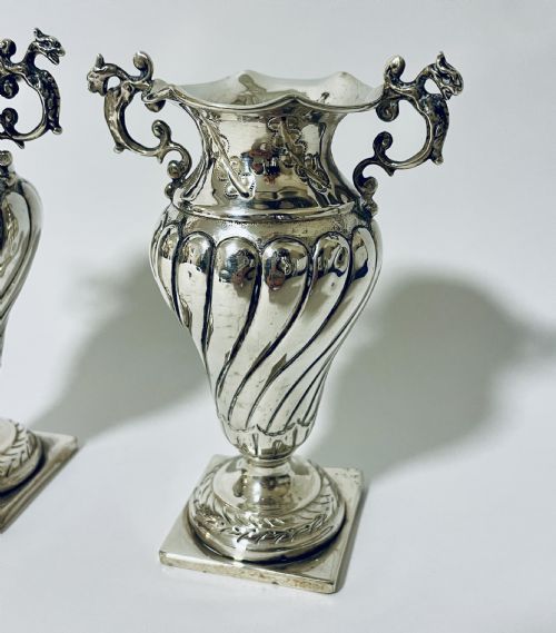 fig 1. Pair of Victorian Silver Vases