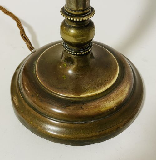 fig 2. Antique Brass Reading Lamp with Cranberry Glass Shade