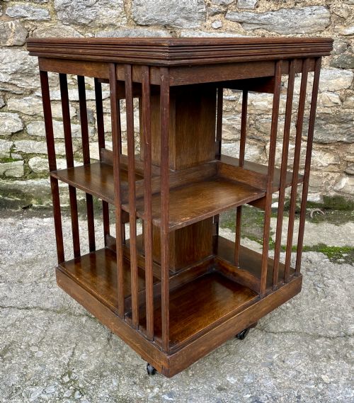 fig 1. Antique Oak Revolving Bookcase