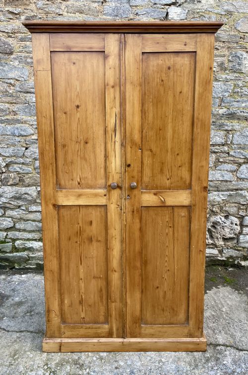 Large Antique Stripped Pine Cupboard