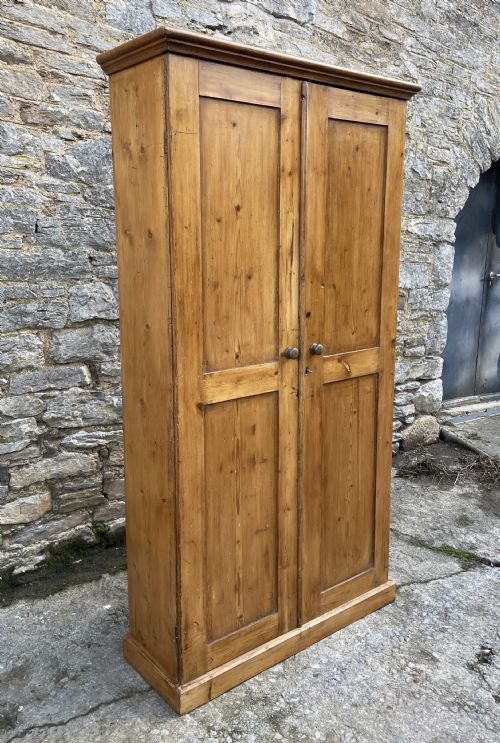 fig 1. Large Antique Stripped Pine Cupboard