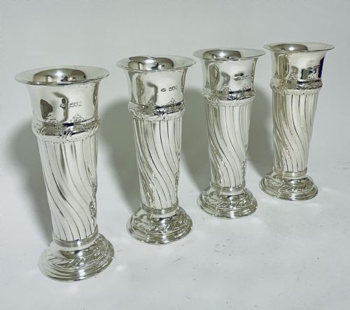 fig 2. Set of 4 Antique Silver Vases