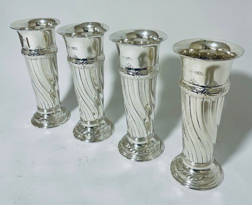 fig 1. Set of 4 Antique Silver Vases