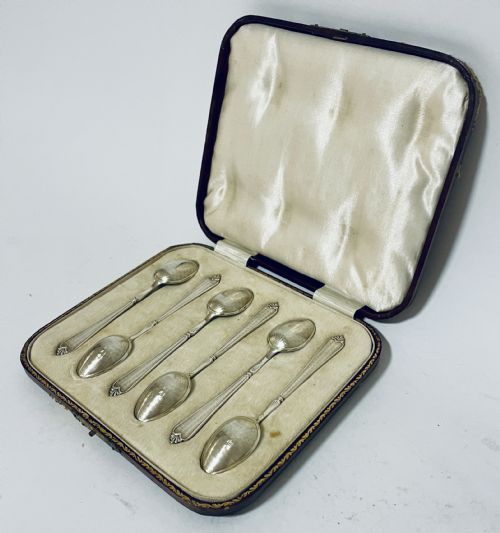 Set of 6 Antique Silver Teaspoons