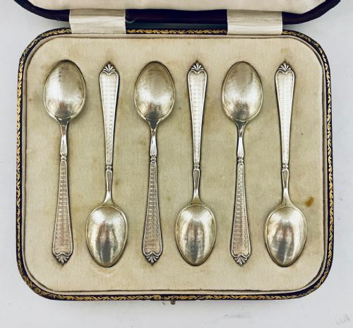 fig 2. Set of 6 Antique Silver Teaspoons