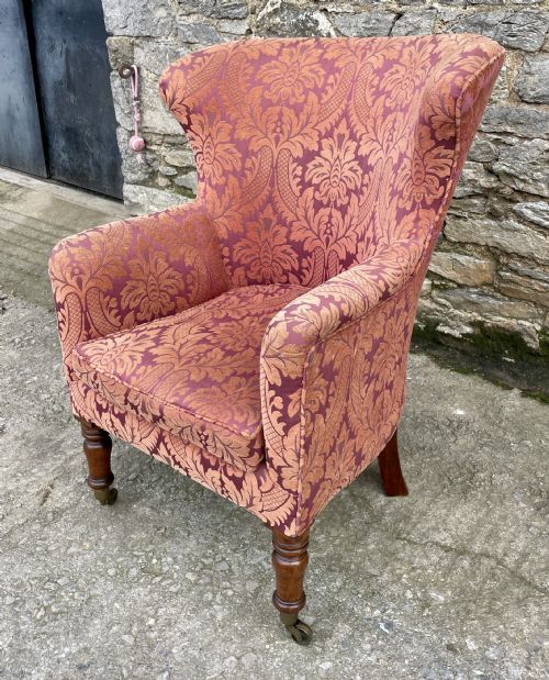 Victorian Mahogany Framed Wing Armchair