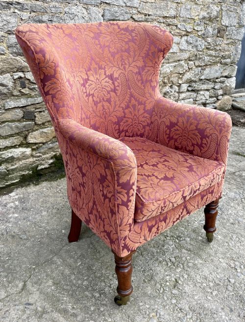 fig 3. Victorian Mahogany Framed Wing Armchair