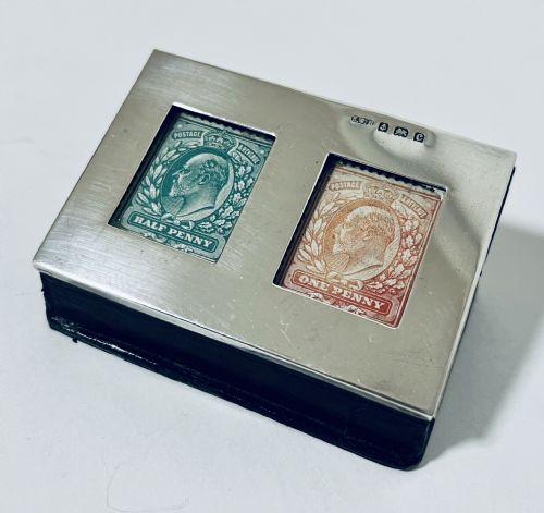 EDWARDIAN SILVER MOUNTED DOUBLE STAMP BOX - ADDITIONAL PHOTO 5