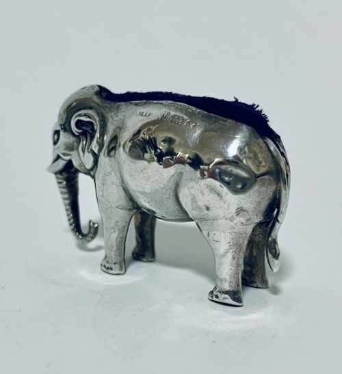 ANTIQUE SILVER ELEPHANT PIN CUSHION - ADDITIONAL PHOTO 7