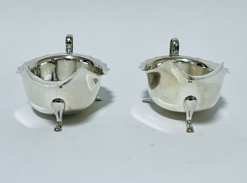 fig 1. Pair of Antique Silver Sauce Boats