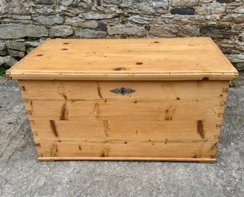 Large Antique Continental Pine Blanket Box