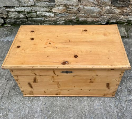 fig 1. Large Antique Continental Pine Blanket Box