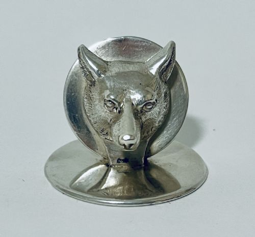 Antique Silver Fox Menu Place Card Holder