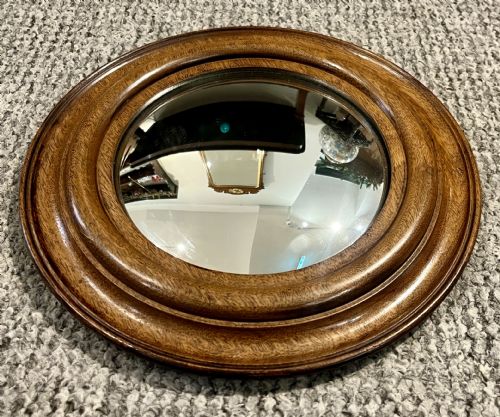 Antique Mahogany Convex Mirror