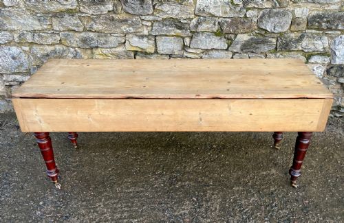 fig 1. Antique Pine Drop Leaf Farmhouse Table
