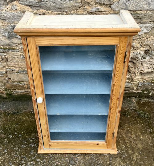 fig 1. Antique Pine Glazed Wall Cupboard
