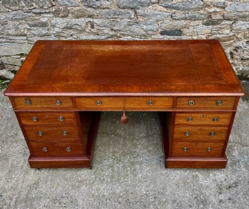 fig 1. Large Victorian Mahogany Pedestal Desk