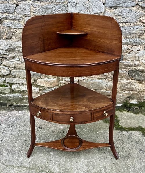 Georgian Mahogany Corner Washstand