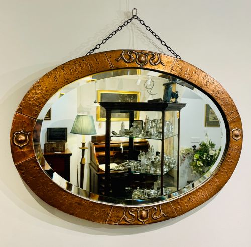 Arts and Crafts Copper Mirror