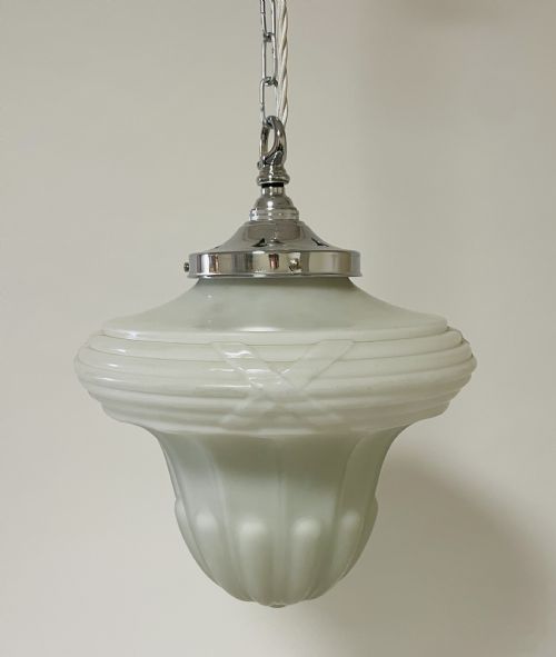 Antique Milk Glass Pendant Light