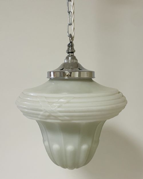 fig 1. Antique Milk Glass Pendant Light