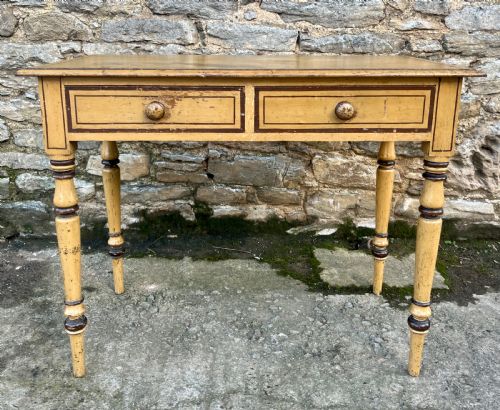 fig 1. Victorian Pine Side Table in the Original Paint