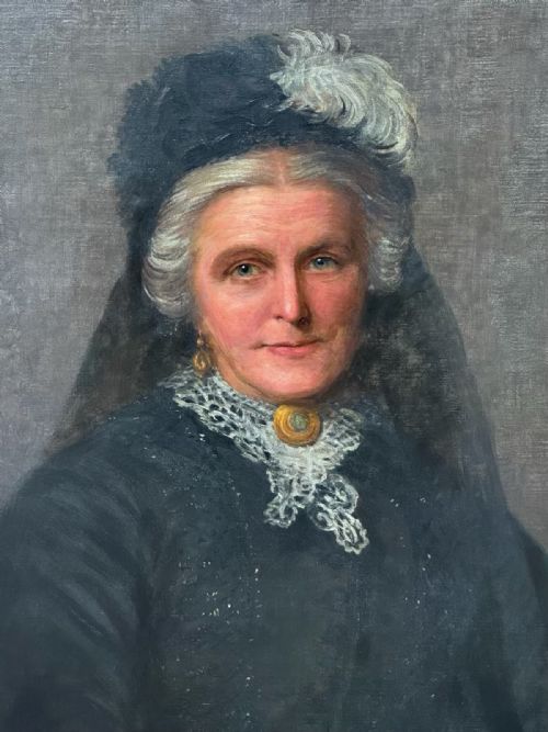 VICTORIAN OIL ON CANVAS PORTRAIT OF MARY ANNE SYKES 18251886 - ADDITIONAL PHOTO 1