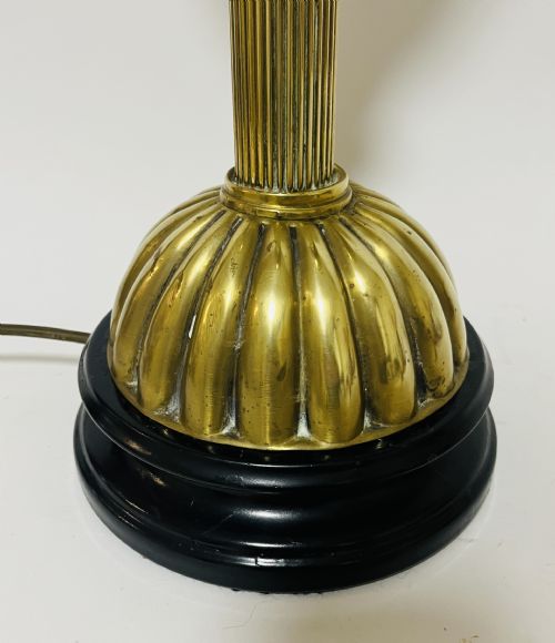 fig 1. Victorian Brass Oil Lamp Converted to Electric