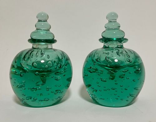 fig 1. Pair of Antique Stourbridge Dump Inkwells