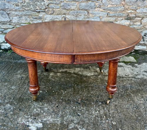 Victorian Oak Extending Dining Table by Howard & Sons