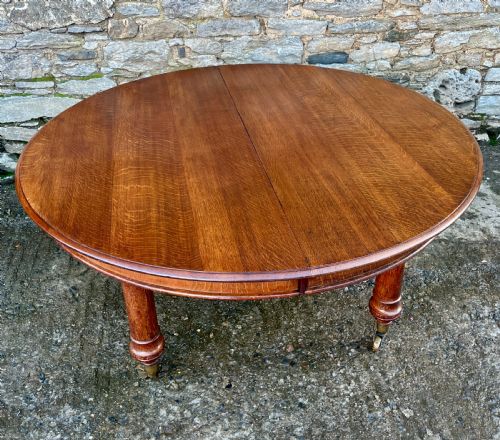 fig 1. Victorian Oak Extending Dining Table by Howard & Sons