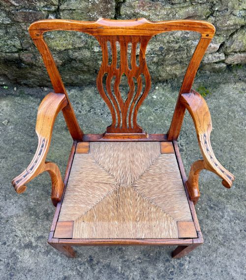fig 2. Georgian Elm Rush Seat Carver Chair