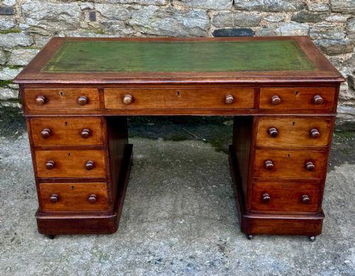 Victorian Mahogany Pedestal Desk