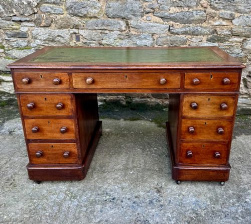 fig 1. Victorian Mahogany Pedestal Desk