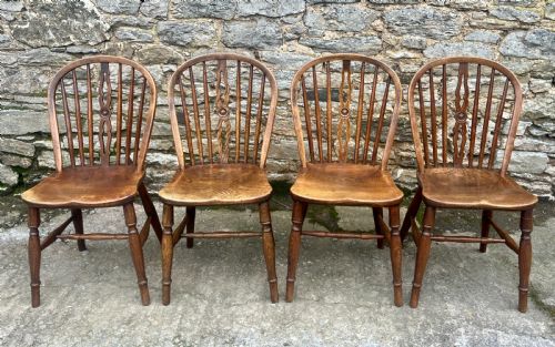 fig 1. Set of 4 Victorian Elm Hoop Back Chairs