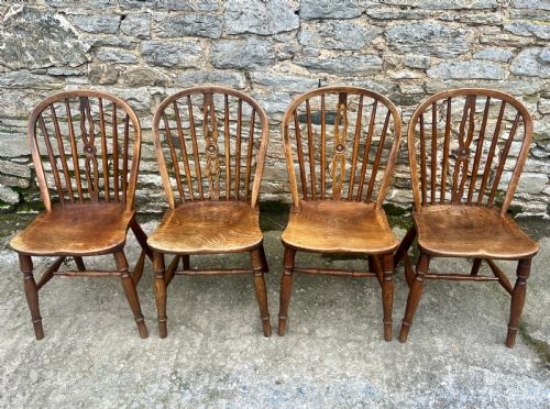 fig 2. Set of 4 Victorian Elm Hoop Back Chairs