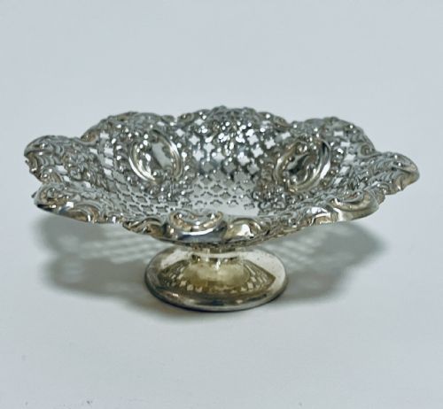 Antique Silver Pierced Dish