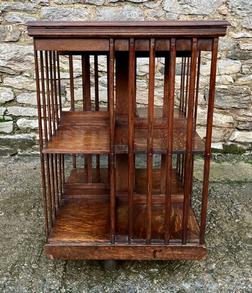 fig 1. Antique Oak Revolving Bookcase