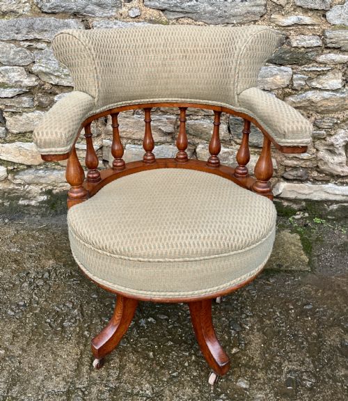 Victorian Oak Swivel Office Chair