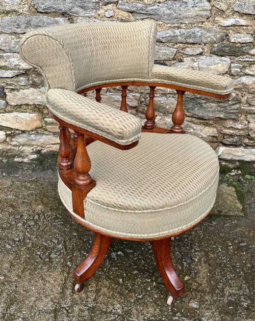 fig 1. Victorian Oak Swivel Office Chair