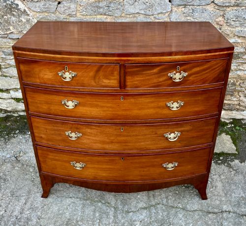 fig 1. Regency Mahogany Bow Front Chest of Drawers