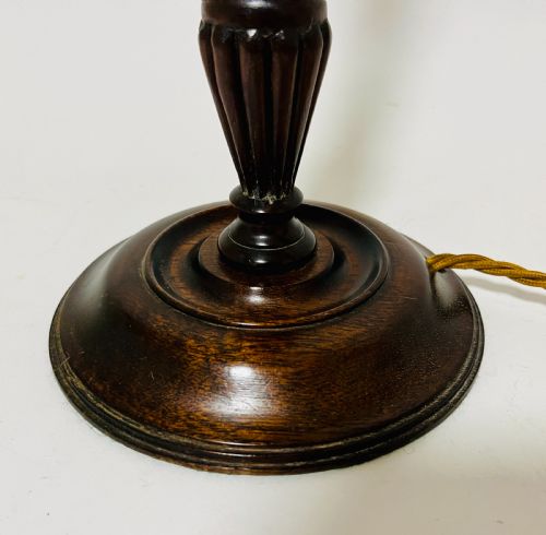 fig 1. Antique Mahogany Candlestick Table Lamp