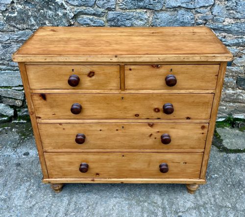 fig 1. Antique Stripped Pine Chest of Drawers