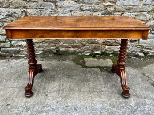 fig 1. Victorian Walnut Library Table by Hindley & Sons