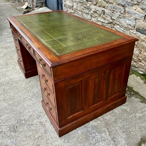 fig 3. Large Edwardian Mahogany Pedestal Desk