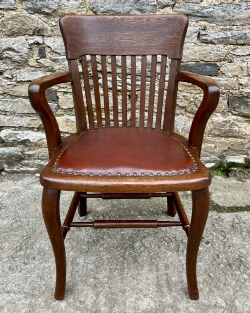 fig 1. Antique Oak Desk Chair