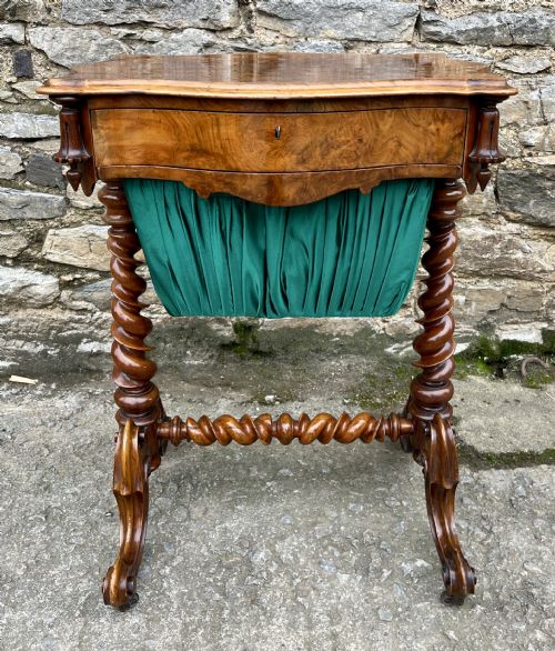 fig 1. Victorian Walnut Sewing Table