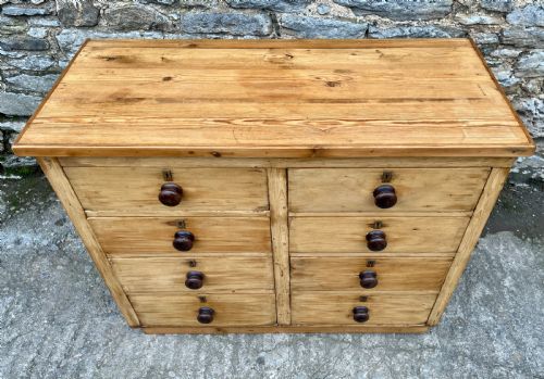 fig 1. Antique Pine Bank of Drawers