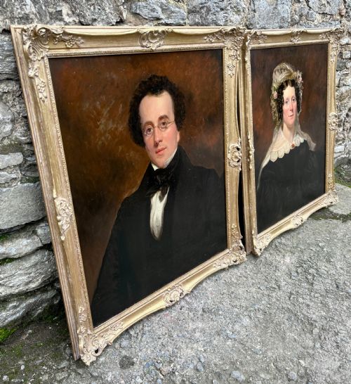 fig 2. Pair of Georgian Oil on Canvas Portraits