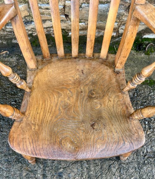 fig 1. Antique Lathe Back Farmhouse Chair